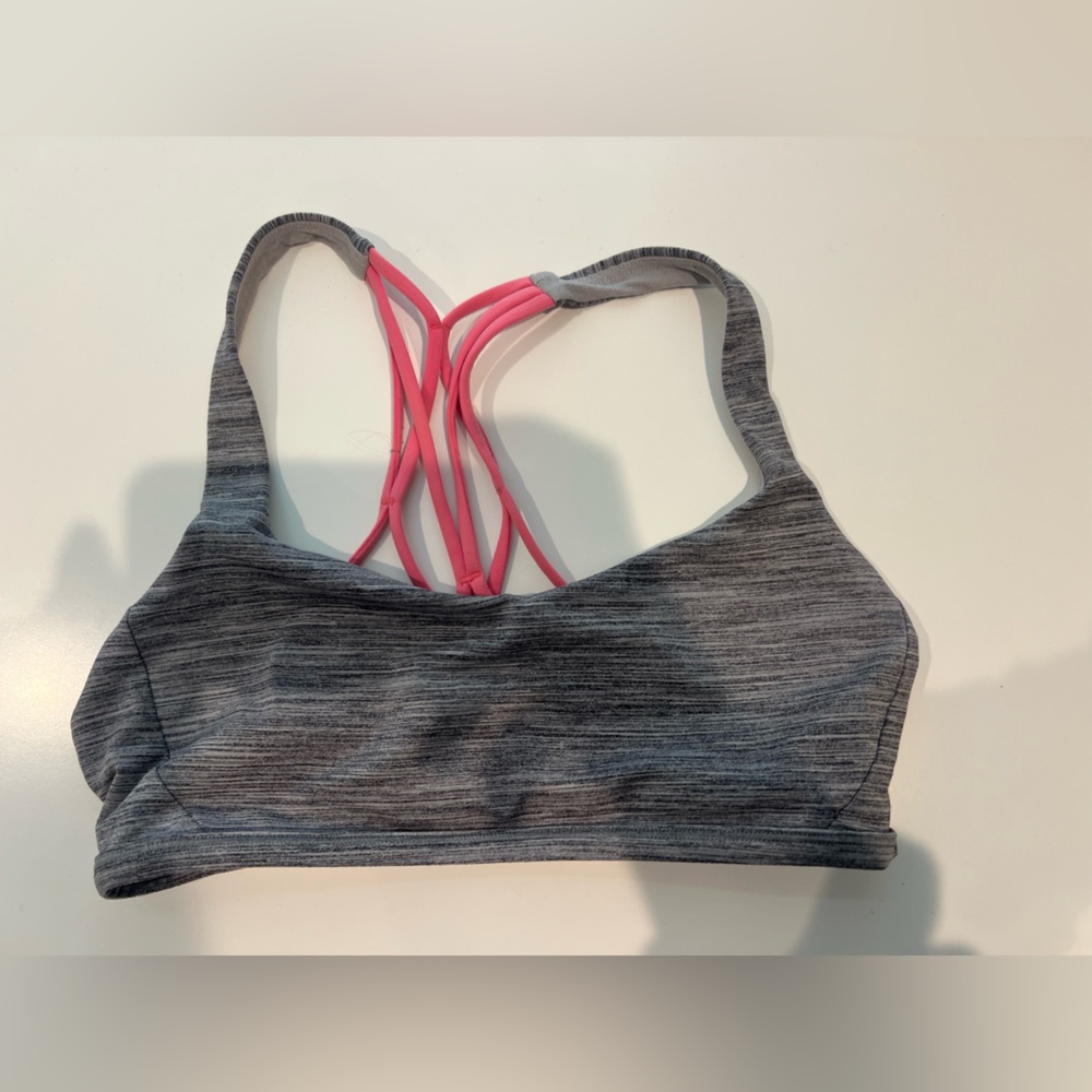 Gray and Pink Sports Bra